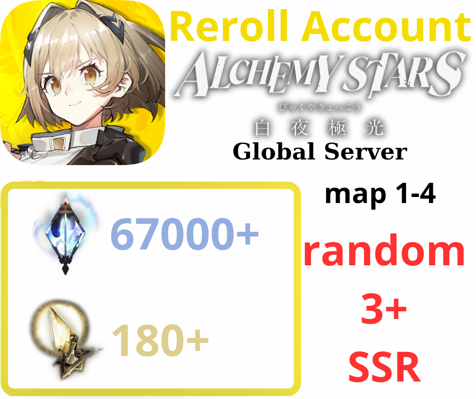 Alchemy Stars| Reroll Account 67000+ Starflare